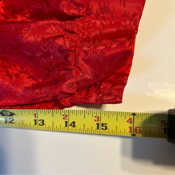 C'Est Ca! Womens Large Vintage Blouse Red Festive Party Working Girl Soft Shiny - Picture 11 of 11